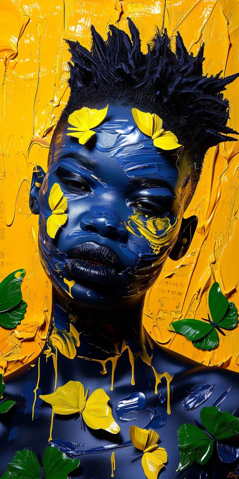 Butterflies, Yellow. Impasto piece by Desi Baker.
